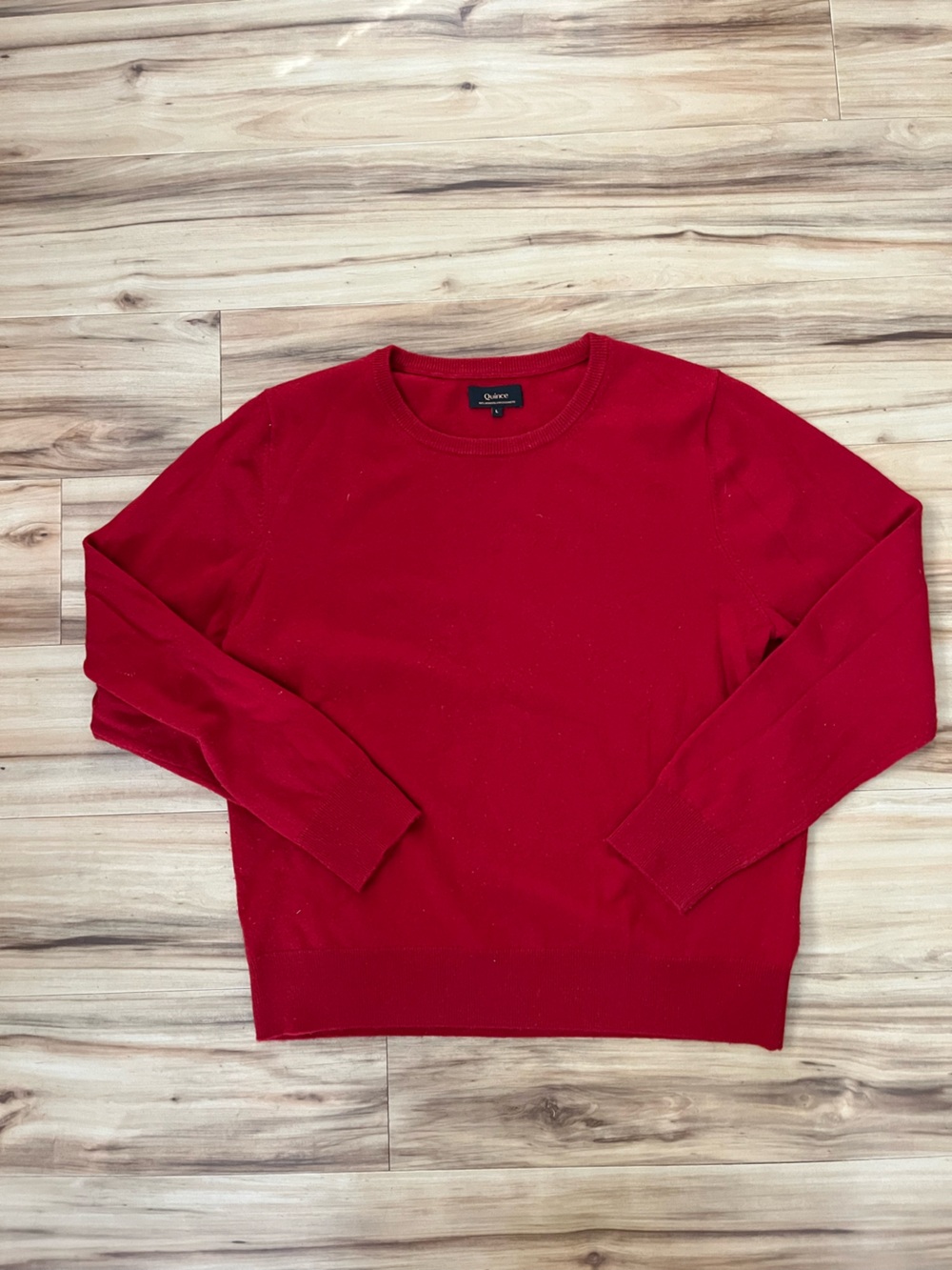 Quince Red Cashmere Crewneck Sweater